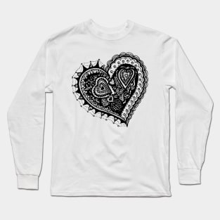 Valentine Heart 2 Angled Aussie Tangle by Heather Holland Long Sleeve T-Shirt
